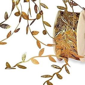 img 4 attached to Изысканная ленточка из золотых листьев: 1-1/4" X 10 ярдов - роскошная декоративная лента для элегантных ремесленных проектов
