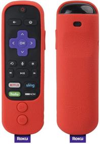 img 3 attached to SIKAI Silicone Case For Roku Ultra 2018 Remote Shockproof Protective Cover For Roku Ultra 4661R With Power Button Remote Jack Hole Cutout Anti-Slip Anti-Lost With Hand Strap (Red)