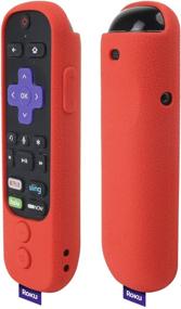 img 2 attached to SIKAI Silicone Case For Roku Ultra 2018 Remote Shockproof Protective Cover For Roku Ultra 4661R With Power Button Remote Jack Hole Cutout Anti-Slip Anti-Lost With Hand Strap (Red)