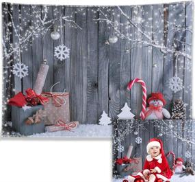 img 4 attached to 🎄 Allenjoy 7X5ft Durable Fabric Christmas Photography Backdrop Xmas Tapestry Snowman Santa Wood Wall Background Winter Holiday Party Supplies Banner Decoration Photo Booth Studio Prop Gifts Idea with Enhanced SEO