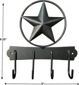 img 3 attached to Rustic Key Holder for Wall - Texas Country Western Inspired, Vintage Metal Key Hanger with Multiple Hooks for Keys, Star Key Rack Hook Wall Organizer for Home Décor