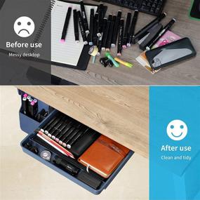 img 1 attached to 🗄️ Efficient Under Desk Storage Solution: Hidden Self-Adhesive Drawer for Office Accessories & Workspace Organizers