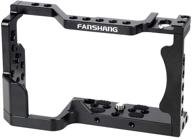 📷 fanshang a6400 camera cage for sony a6400, video stabilizers with 1/4 inch and 3/8 inch mounting points, cold shoe, aluminum alloy vlog housing rig cage for youtuber vlogger video shooting logo