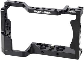 img 4 attached to 📷 FANSHANG A6400 Camera Cage for Sony A6400, Video Stabilizers with 1/4 inch and 3/8 inch Mounting Points, Cold Shoe, Aluminum Alloy Vlog Housing Rig Cage for Youtuber Vlogger Video Shooting