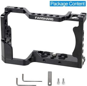 img 2 attached to 📷 FANSHANG A6400 Camera Cage for Sony A6400, Video Stabilizers with 1/4 inch and 3/8 inch Mounting Points, Cold Shoe, Aluminum Alloy Vlog Housing Rig Cage for Youtuber Vlogger Video Shooting