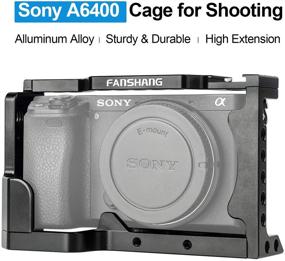 img 3 attached to 📷 FANSHANG A6400 Camera Cage for Sony A6400, Video Stabilizers with 1/4 inch and 3/8 inch Mounting Points, Cold Shoe, Aluminum Alloy Vlog Housing Rig Cage for Youtuber Vlogger Video Shooting