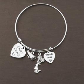 img 2 attached to 🎀 TGBJE Cheerleader Gift: Wire Bangle Bracelet for Cheer Coaches - Thank You Gift for Cheer Mentors and Cheer Coach Jewelry