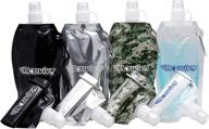 🚰 activiva collapsible reusable water bottle with carabiner clip - lightweight leakproof foldable drinking water bottle - bpa free, non-toxic - 16.9 oz - 4 pack logo