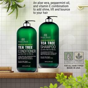 img 3 attached to 🌿 Botanic Hearth Tea Tree Shampoo and Conditioner Set: Vegan Collagen, Pure Tea Tree Oil – Itchy & Dry Scalp Relief, Sulfate & Paraben Free – 16 fl oz for Men & Women