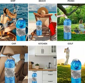 img 1 attached to 🚤 ZSFilove Мусорная сумка для лодки: поддерживайте чистоту своей лодки, каяка или автодома с двумя сетчатыми мусорными сумками и стирателями для царапин на лодке (синий)