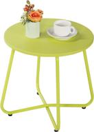 🌿 vecelo green metal round side/end/coffee/snack table with modern storage shelf tray for bedroom, living room, outdoor logo