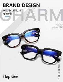 img 2 attached to Enhanced Reading Glasses: Classic Frame Blue Light Blocking for Superior Eye Protection, Square Oversized Clear Lens Computer Readers for Women & Men - Anti UV & Glare