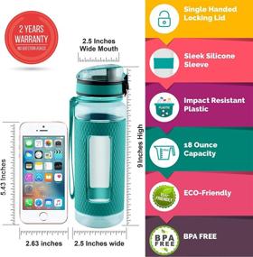 img 3 attached to 🍃 Swig Savvy Sports Water Bottle: Leakproof Lid, Infuser & Silicone Sleeve - 25oz (Green)