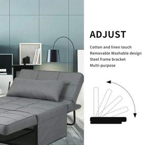 img 2 attached to 🛋️ Diophros Ottoman Sleeper Sofa Bed: 4-in-1 Convertible Chair with Multi-Function Folding – Misty Grey