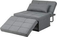 🛋️ diophros ottoman sleeper sofa bed: 4-in-1 convertible chair with multi-function folding – misty grey логотип