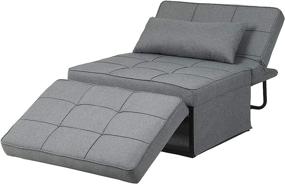 img 4 attached to 🛋️ Diophros Ottoman Sleeper Sofa Bed: 4-in-1 Convertible Chair with Multi-Function Folding – Misty Grey