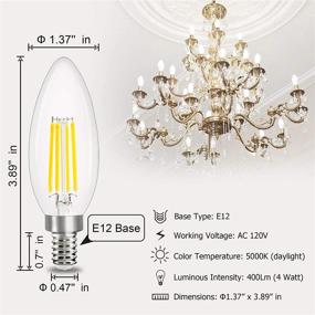 img 2 attached to 💡 Dazzling Dimmable Candelabra: Comzler Chandelier Equivalent