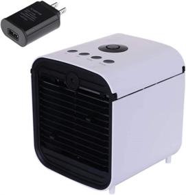 img 4 attached to Portable Mini Evaporative Cooler with 3 Speeds, 7 Colors LED Night Light - Ideal for Office, Household, and Outdoor Use