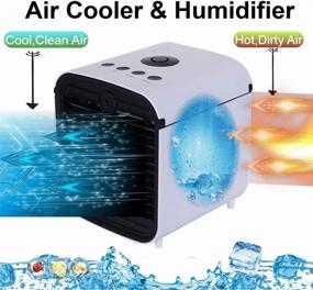 img 2 attached to Portable Mini Evaporative Cooler with 3 Speeds, 7 Colors LED Night Light - Ideal for Office, Household, and Outdoor Use