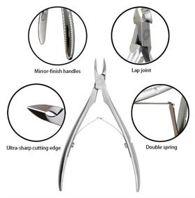 img 1 attached to 💅 Professional Stainless Steel Japanese Handle Cuticle Nippers by Rui Smiths with Mirror Finish and Double Spring, 5mm Jaw/Half Jaw