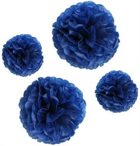 img 2 attached to 🎉 Sogorge 18pcs Navy Blue Gold Tissue Paper Pom Poms, Honeycombs, Lanterns for Party Décor