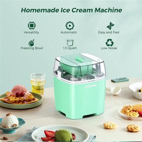 img 3 attached to 🍦 Countertop Ice Cream Makers: FOOING Homemade Ice Cream Machine, 1.5 Quart Gelato Sorbet Maker & Frozen Yogurt Machine for Kids at Home