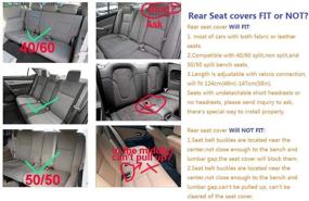 img 1 attached to Набор автомобильных сидений OUTOS Luxury Auto Car Seat Covers 5 Seats Full Set Universal Fit (роскошный черно-розовый)