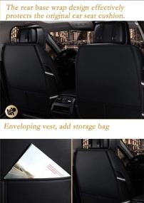 img 3 attached to Набор автомобильных сидений OUTOS Luxury Auto Car Seat Covers 5 Seats Full Set Universal Fit (роскошный черно-розовый)