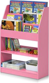 img 1 attached to 📚 FURINNO Kidkanac Pink Magazine/Bookshelf with Toy Storage: Organize and Inspire a Child's Imagination