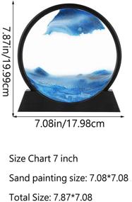 img 2 attached to 🌊 Mesmerizing 7inch Moving Sand Art Picture: Deep Sea Sandscape in Motion Display | Round Glass Grit Hourglass for a Calming Experience (Blue, 7inch)