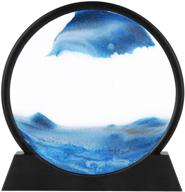 🌊 mesmerizing 7inch moving sand art picture: deep sea sandscape in motion display | round glass grit hourglass for a calming experience (blue, 7inch) logo