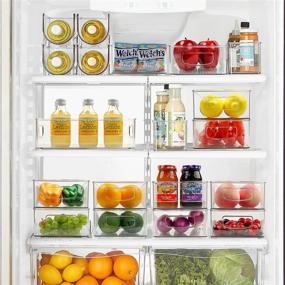 img 3 attached to 🧊 6-Piece Stackable Refrigerator Organizer Bins, Plastic Fridge Organizers with Handles for Freezer, Kitchen, Cabinet, Pantry Storage Rack, BPA-Free, 10.2×6.2×3.0 inches