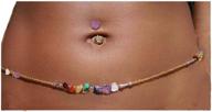 🌺 exquisite african waist beads with turquoise shell: bohemian belly chains for a stylish summer beach look logo