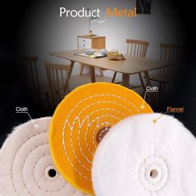img 2 attached to 🔧 Rustark 6 Piece Buffing and Polishing Kit - Assorted 6 Inch Buffing Wheels with 1/2" Arbor Hole: Black Emery, Brown Tripoli, White Diamond - Ideal for Bench Grinder