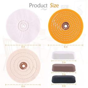img 3 attached to 🔧 Rustark 6 Piece Buffing and Polishing Kit - Assorted 6 Inch Buffing Wheels with 1/2" Arbor Hole: Black Emery, Brown Tripoli, White Diamond - Ideal for Bench Grinder