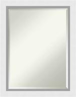 🪞 amanti art wood bathroom wall mirror (28.0 x 22.0 in.) with blanco white frame - white medium vanity mirror for bathrooms logo