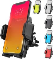 car cell phone holder, adjustable universal air vent mount for iphone 11 pro max xs xs max xr x 8 8+ 7 7+ se 6s 6+ 6 5s samsung galaxy s10 s9 s8 s7 and more (black) logo