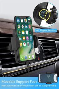 img 3 attached to Car Cell Phone Holder, Adjustable Universal Air Vent Mount for iPhone 11 Pro Max XS XS Max XR X 8 8+ 7 7+ SE 6s 6+ 6 5s Samsung Galaxy S10 S9 S8 S7 and More (Black)