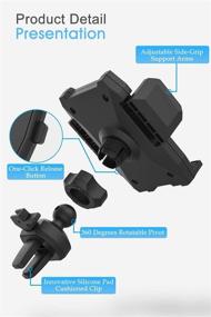 img 2 attached to Car Cell Phone Holder, Adjustable Universal Air Vent Mount for iPhone 11 Pro Max XS XS Max XR X 8 8+ 7 7+ SE 6s 6+ 6 5s Samsung Galaxy S10 S9 S8 S7 and More (Black)