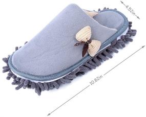 img 3 attached to KISSTAKER Grey Bow-Knot Mop Cleaning Dusters House Slippers Shoes Cover - Effortlessly Clean Your Floors with Detachable Mopping Shoes