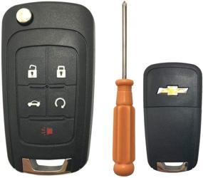 img 4 attached to 2010-2014 Chevy Keyless Entry Flip Folding Key Fob Case Shell - Remote Key Cover (5 Buttons)
