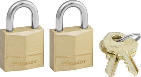 img 1 attached to 🔒 Set of 2 Master Lock Keyed Alike Padlocks - Solid Brass, 3/4-Inch Body Width (Model 120T)