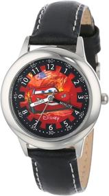 img 3 attached to 🚗 Disney Kids' "Cars" Stainless Steel Time Teacher Watch: Fun and Educational with Leather Band