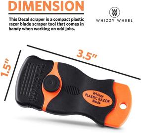 img 3 attached to 🧼 Whizzy Wheel Plastic Razor Blades Scraper with Contoured Grip - Car Decal and Sticker Remover Tool with 10 Double Edged Plastic Blades. Perfect for Car Vinyl, Decal, and Tint Removal