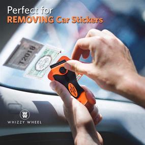 img 2 attached to 🧼 Whizzy Wheel Plastic Razor Blades Scraper with Contoured Grip - Car Decal and Sticker Remover Tool with 10 Double Edged Plastic Blades. Perfect for Car Vinyl, Decal, and Tint Removal