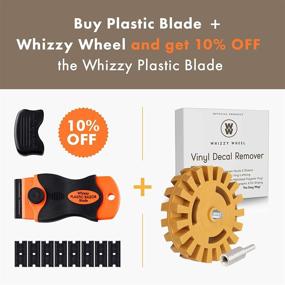 img 1 attached to 🧼 Whizzy Wheel Plastic Razor Blades Scraper with Contoured Grip - Car Decal and Sticker Remover Tool with 10 Double Edged Plastic Blades. Perfect for Car Vinyl, Decal, and Tint Removal