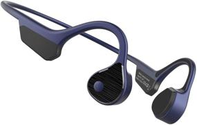 img 3 attached to 🎧 Sainyer Titanium Bone Conduction Headphones - Open-Ear Wireless Bluetooth 5.0, Lightweight & Sweat-Proof (Blue)