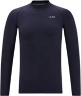 👕 leao youth boys' compression thermal shirt: long sleeve fleece baselayers for sport, undershirts with mock top логотип