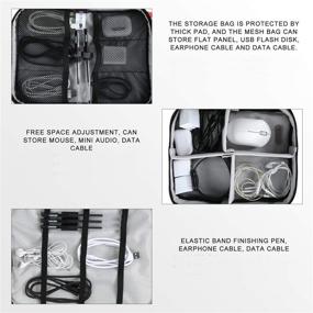 img 1 attached to CATOREX Electronic Organizer: Waterproof Travel Cable Storage Bag for Chargers, Cables, USB, SD Card - Blue