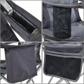 img 1 attached to 🪑 Pelliot Heavy-Duty Folding Camping Chair with Lumbar Support, 300lbs Capacity, Padded Hard Armrest, and Cup Holder - Ideal for Camping, Beach Trips